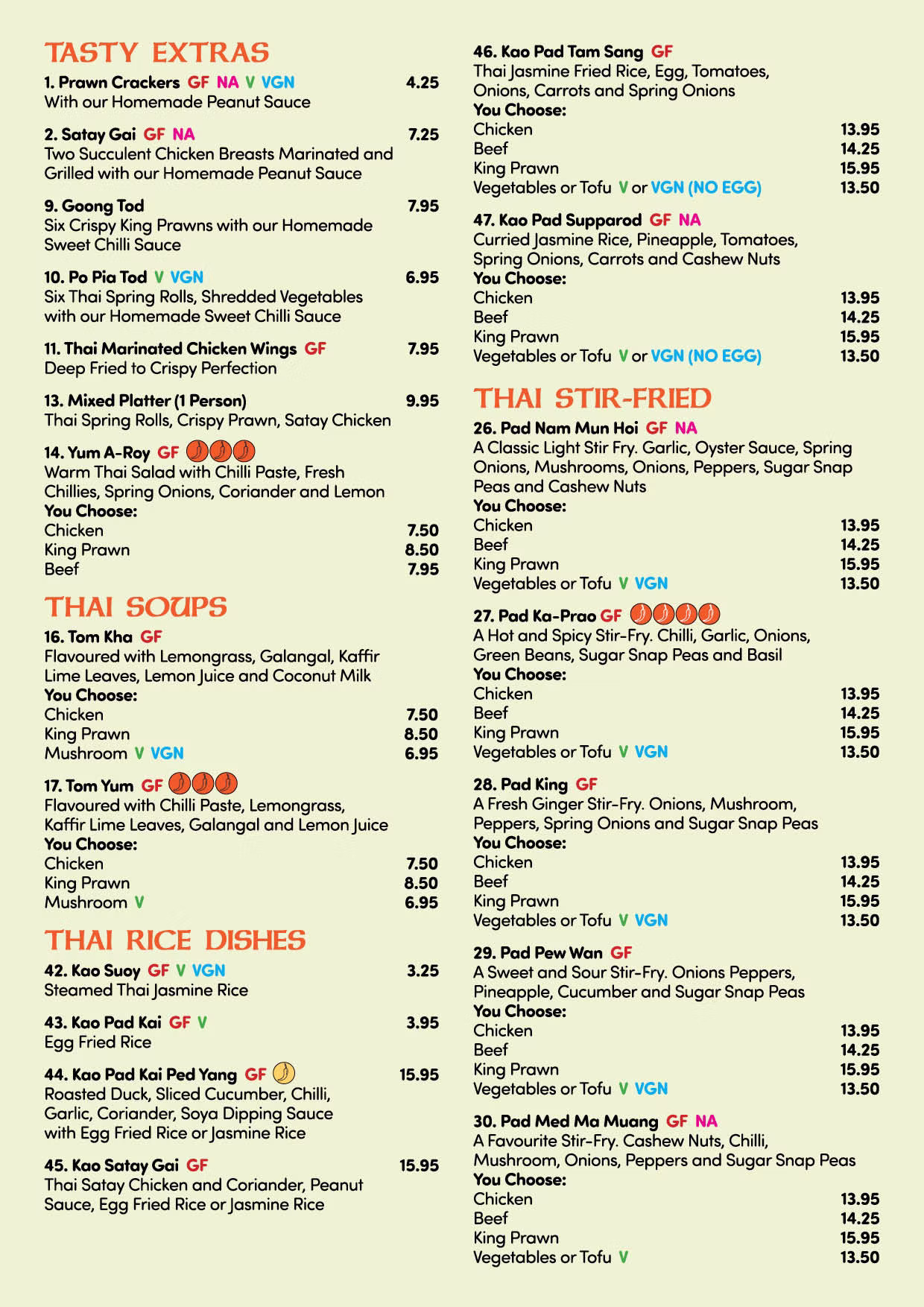 Largigi Food Menu Page 2